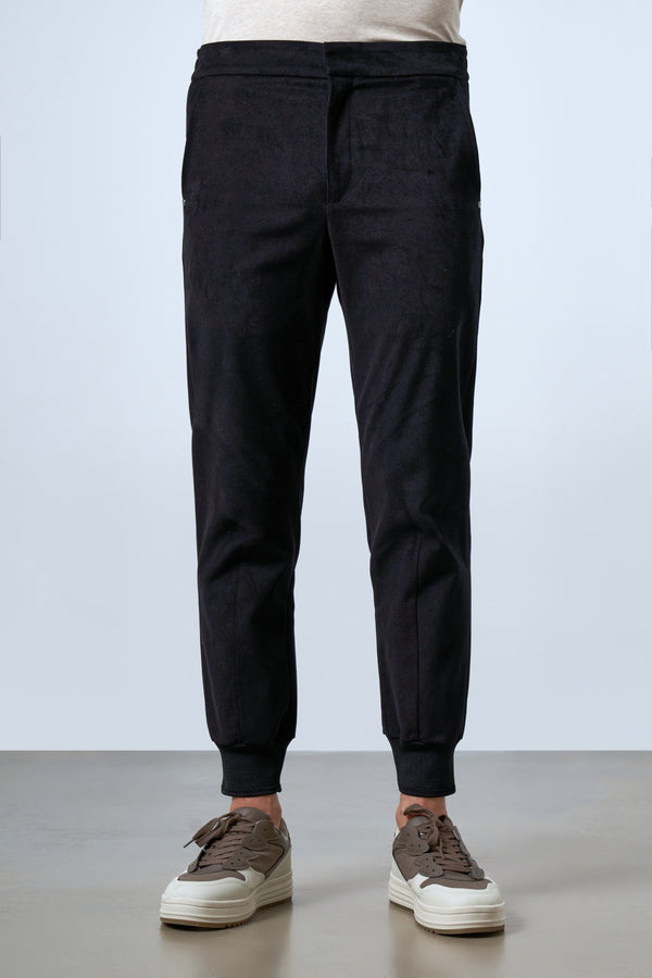 Beli Lastikli Ribanalı Erkek Jogger Pantolon - Siyah