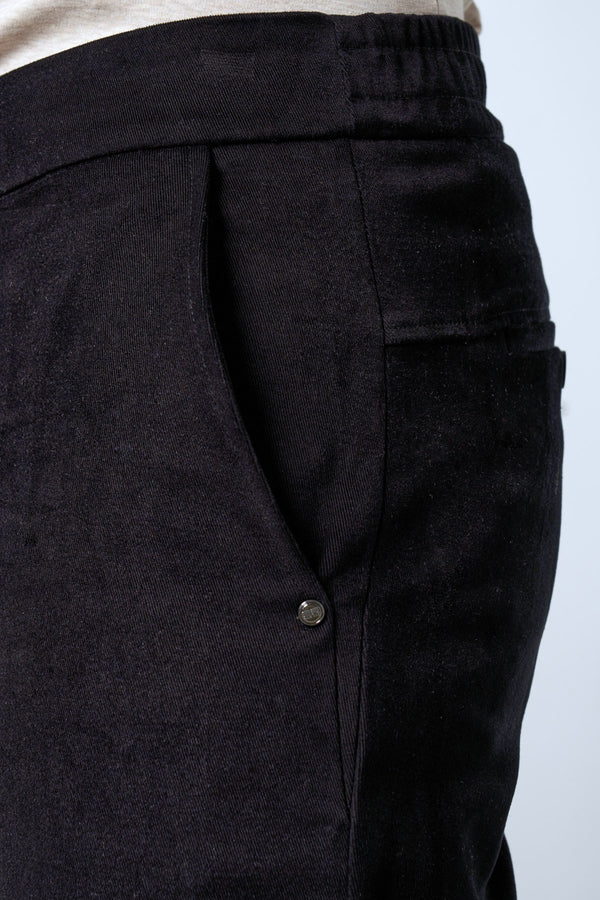 Beli Lastikli Ribanalı Erkek Jogger Pantolon - Siyah