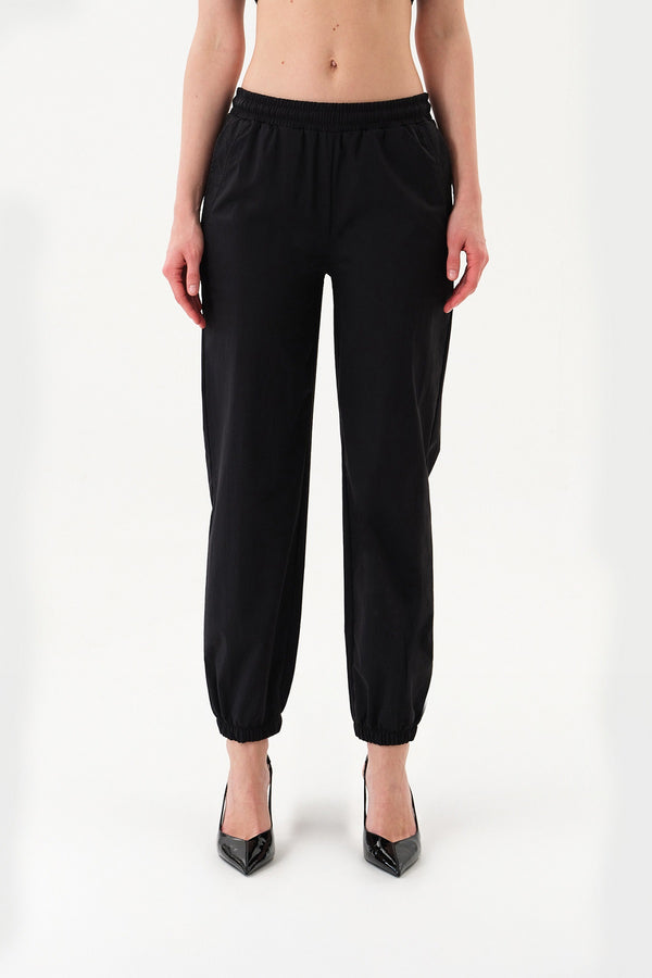 Cep Detaylı Kadın Jogger Pantolon - Siyah
