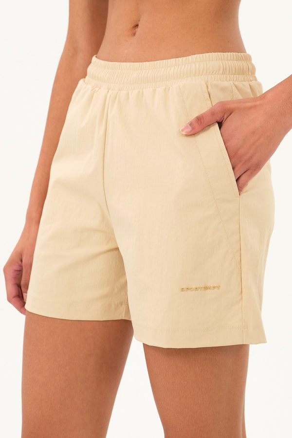 Cep Detaylı Kadın Short - Bej