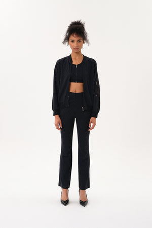 Fermuarlı Kadın Büstiyer Top - Siyah