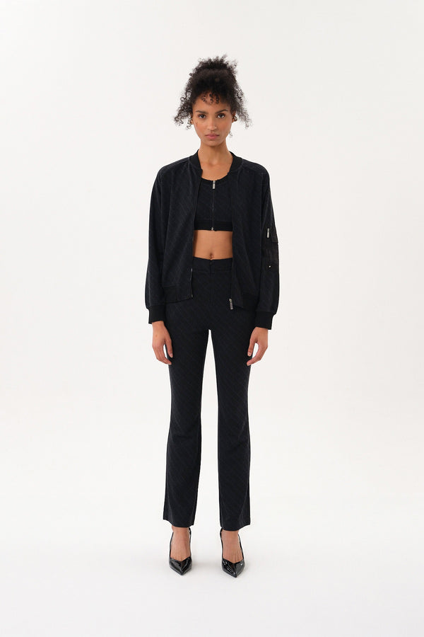 Fermuarlı Kadın Büstiyer Top - Siyah