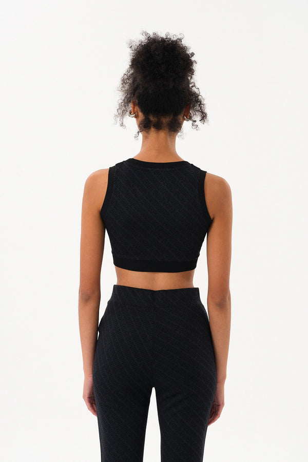 Fermuarlı Kadın Büstiyer Top - Siyah