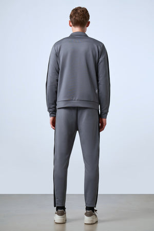 Kontrast Renk Yan Panelli Kordonlu Erkek Eşofman Altı - Antrasit