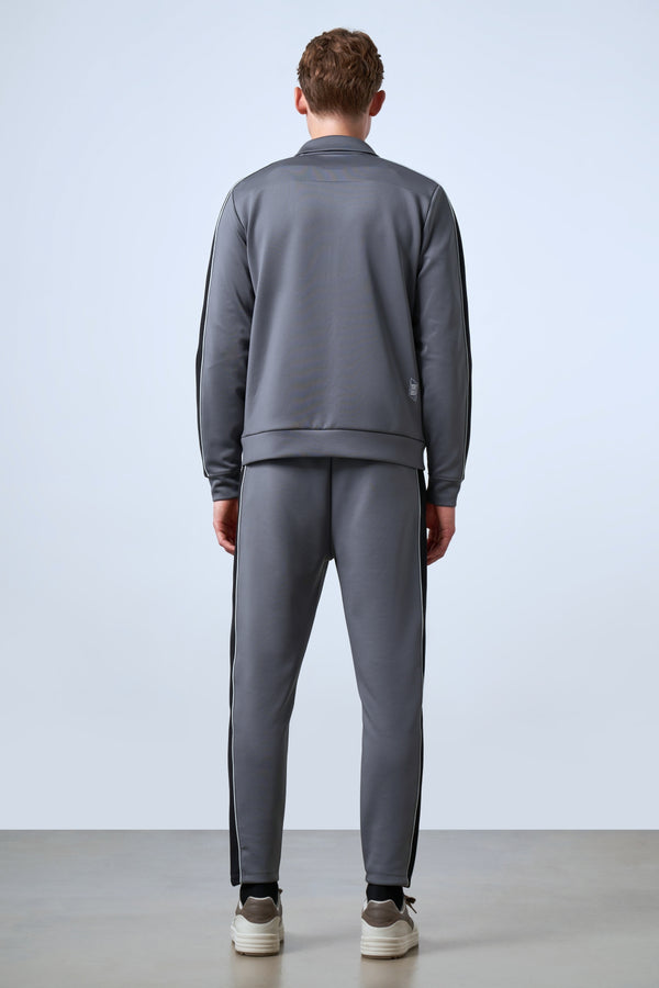 Kontrast Renk Yan Panelli Kordonlu Erkek Eşofman Altı - Antrasit