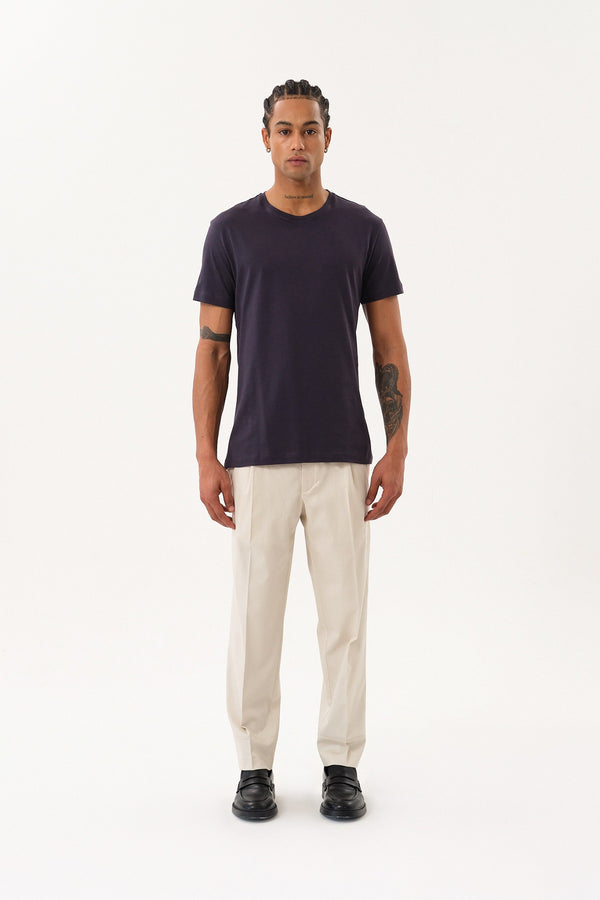 Slim Fit Erkek Bisiklet Yaka Basic T-shirt - Antrasit