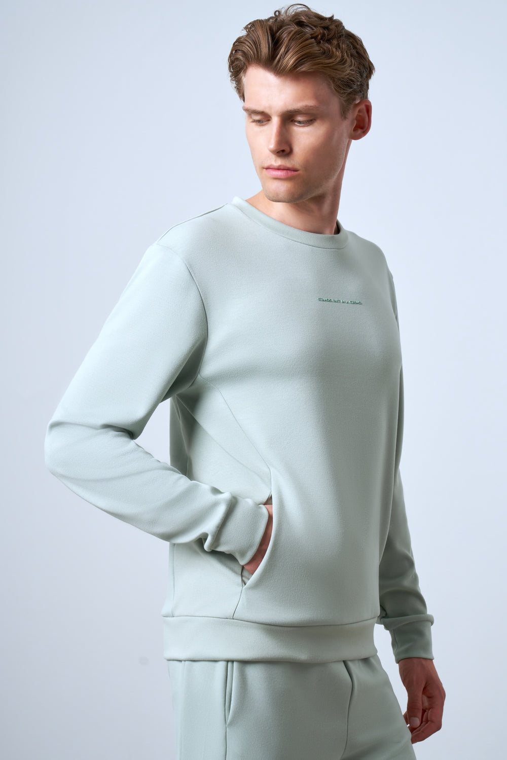 Stands Out in A Crowd Baskılı Erkek Sweatshirt - Açık Yeşil
