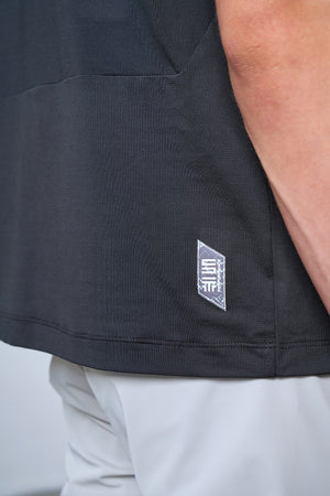 Teknik Kumaşlı Erkek Golf Polo - Siyah