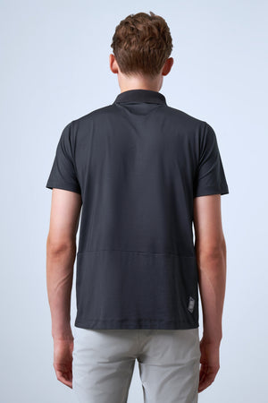 Teknik Kumaşlı Erkek Golf Polo - Siyah
